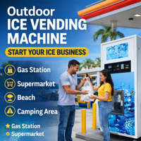 Distributeur automatique de glace commercial, distributeur de glace extérieur, machine à glace en libre-service pour station-service, supermarché