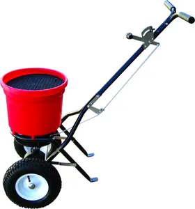 50LB walk behind broadcast fertilizer salt seed spreader hand push