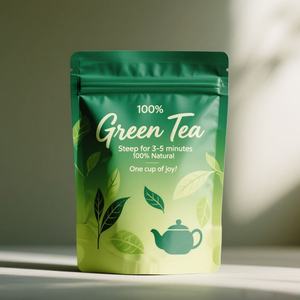 Sachets de thé personnalisés imprimés en stock avec fermeture éclair, emballage à trois soudures latérales, petit sachet de café mat, pochette d'emballage de thé autoportante - Product Image 4