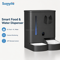 Distributeur automatique intelligent programmable pour animaux de compagnie avec caméra WiFi double bande, veilleuse et double alimentation OEM ODM
