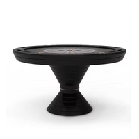 Table de poker Texas Hold'em ronde moderne de luxe avec pieds en bois massif, design durable pour usage domestique, casino et divertissement