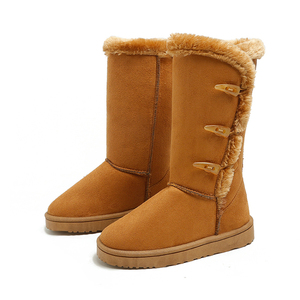 Stivali da Neve da Donna in Offerta con Suola Interna in Pelliccia, Materiale Scamosciato, Fibbia a Corno, Antiscivolo e Caldi - Product Image 3