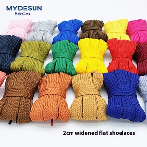 Lacets élargis blancs de 2cm pour chaussures décontractées et bottes pour chaussures lacets plats monocouche de vente en gros d'usine - Product Image 6
