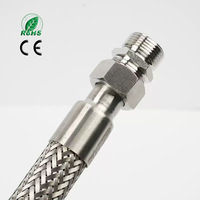 Tuyau en acier inoxydable 304 316 tressé DN8-DN100 résistant aux hautes températures et à la corrosion pour la conduite de gaz industrielle