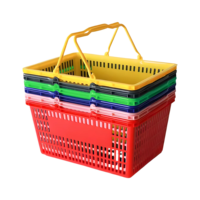Panier de courses en plastique écologique et durable Jiachenxin, directement de l'usine, avec 1 ou 2 poignées, facile à transporter, 14+ kg, robuste, vente en gros