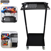 Chariot d'atelier mobile pour réparation automobile avec plateau de rangement à 2 niveaux