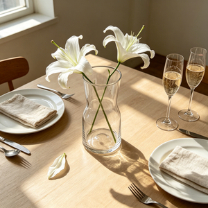 Jarrón de Vidrio Ámbar Transparente Pequeño para Decoración de Mesa de Boda o Hogar, <span class=keywords><strong>Porta</strong></span> Flores Secas, Jarrón de Flores de Vidrio Moderno y Lujoso - Product Image 1