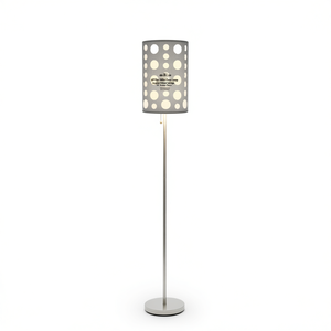 Retro <b>Floor</b> <b>Lamp</b> 62 Inch <b>Grey</b> White Cylindrical Shade LED Light Source for Home Decor - Product Image 1