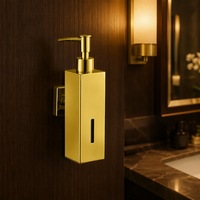 Distributeur de savon liquide et de shampoing mural moderne en acier inoxydable rechargeable pour toilettes et salle de bain