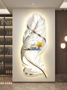 Led avec des lumières dans le couloir peinture <span class=keywords><strong>d</strong></span>écorative couloir suspendu plume sens avancé simples peintures murales modernes - Product Image 5