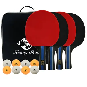 Conjunto de tênis de mesa premium 4 player pro, 4 bats, 8 bolas com 1 bolsa portátil, remo de pingue-pongue, raquete de tênis de mesa