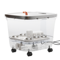 NINGDECRIUS Elektrisches Shiatsu Spa Fußmassagegerät mit beheiztem Becken, Zeitsteuerung, PP&ABS Material, AC 220V, Schwarz, CE
