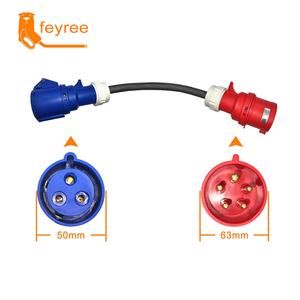 Adaptateur de câble de charge pour véhicules électriques Feyree, nouveau, 3,5 kW, monophasé, prise 16 A vers prise triphasée 32 A - Product Image 1