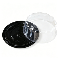 Boîte à gâteau ronde personnalisée avec logo, en plastique, avec couvercle et base, luxe, deux pièces, emballage transparent en dôme pour pâtisserie