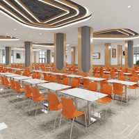 Ensemble de tables et chaises de salle à manger durables pour la restauration commerciale, les snack-bars, les usines, les cantines, les écoles et les restaurants