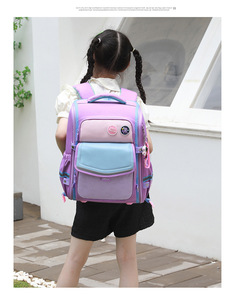 Kids School Backpack Waterproof Cloth Primary School <b>Bag</b> Reflective Strip Boys Girls Casual Fashion Polyester Zipper - Product Image 4