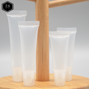 Emballage de gloss à lèvres en tube souple transparent 15ml, tube cosmétique en plastique avec bouchon à vis pour baume à lèvres et rouge à lèvres, fabrication sur mesure - Product Image 2