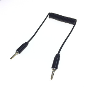 Câble <span class=keywords><strong>audio</strong></span> pour ordinateur/téléphone portable avec prise 3,5 mm, câble rétractable à ressort à 4 sections, microphone intégré - Product Image 3