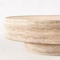 Table basse ronde en travertin, mobilier moderne pour salon, table d'appoint basse pour maison, villa, appartement, salon