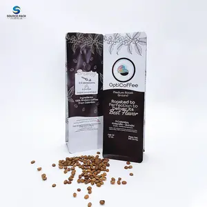 사용자 정의 인쇄 개인 라벨 100g 250g 500g 1kg 재밀봉 가능 알루미늄 호일 플랫 바닥 커피 콩 포장 가방 밸브