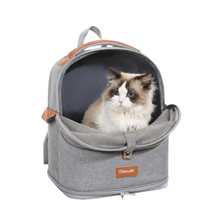 Sac à dos de transport portable pour animaux de compagnie en tissu Oxford respirant, sac de voyage pour chat avec bretelles rembourrées, pour les promenades en extérieur et les visites chez le vétérinaire
