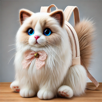 Sac à dos réaliste personnalisé de haute qualité en peluche doux et mignon réaliste pour chat en peluche réaliste chat en peluche chat en peluche
