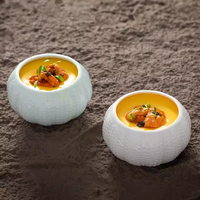 Bol en céramique écologique poli en forme d'ormeau, résistant aux éclats, pour soupes, idéal pour restaurants et hôtels