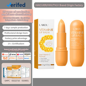 Baume à lèvres à <span class=keywords><strong>la</strong></span> vitamine C LAIKOU 3,5 g Hydratant Anti-sécheresse Anti-fissures Éclaircissant les ridules des lèvres Baume à lèvres hydratant au beurre de karité - Product Image 1