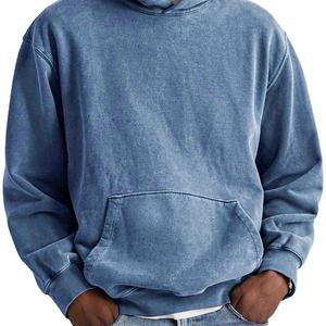 Men Cleanfit Acid Wash Oversized Hoodie <b>Vintage</b> Washed Brushed Fleece Streetwear <b>Sweatshirt</b>, Relaxed Fit Casual Autumn Pullover - Product Image 1