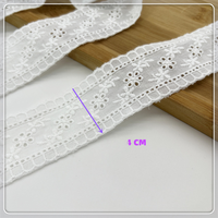 ERKOUMI Tissu en dentelle de coton multicolore élégant, bordure double épaisseur en guipure pour robe Lolita, rideau, coussin, accessoire DIY