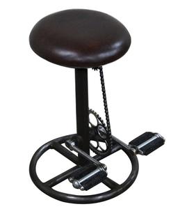 Industrial Vintage Iron <b>Bicycle</b> Swivel Stool with PU Seat Pedal Fixed <b>Chain</b>-Steady for Outdoor Hotel Dining Living Room Use - Product Image 1