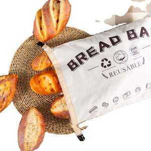 Bolsas de Lino Grandes, Ecológicas y Económicas con Cordón, para Empacar Alimentos y Pan - Product Image 1