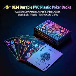 Mazzo di Carte da Poker Personalizzato in PVC Laminato Ecologico, Resistente, con Scatola, 100 Carte OEM - Product Image 3