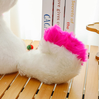 Peluche douce de haute qualité, jouet en peluche renard des neiges d'hiver avec accents roses, rembourrage en coton PP pour la sécurité des enfants et compagnon de sommeil