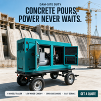 Groupe électrogène robuste de 1000 kW avec jauge de niveau, idéal pour les piscicultures