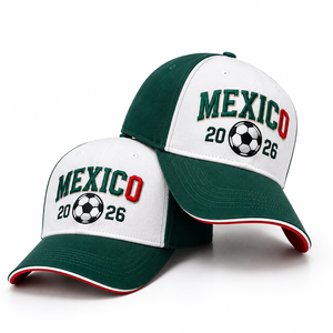 Casquette de baseball personnalisable pour supporter de football international 2026, avec logo brodé 3D, 6 panneaux, respirante et fermeture ajustable - Product Image 3