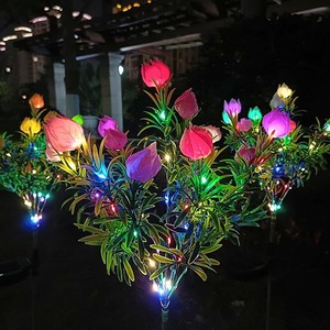 Solar Garden <b>Lights</b> Led <b>Rose</b> Flower Lamp Outdoor Waterproof Solar Powered Garden Decor Lawn Stake <b>Light</b> - Product Image 4