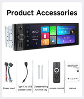 BQCC 6.28 Pulgadas Radio Estéreo Inalámbrica para Coche 1DIN con Pantalla Táctil HD, Amplificador, Carplay, Android Auto, Reproductor de Video, Duplicación de Pantalla y Cámara Trasera