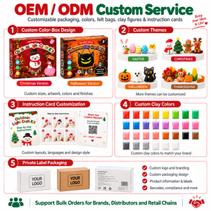 Custom Non-Woven Christmas Bag Air Dry Clay <b>Craft</b> Kit 3 Styles Kids Holiday Modeling Clay Activity Set for Retailers - Product Image 4