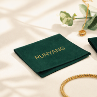 Pochette de rangement polyvalente en microfibre émeraude pour bijoux, avec design pliable à plat, idéale pour les coffrets cadeaux et le rangement d'accessoires