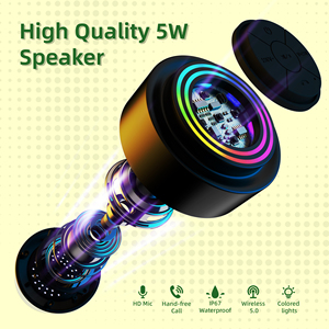Double Small RGB Light IP67 Speaker AI Speaker Smart Voice Control Portable Smart Voice Control <strong>Assistant</strong> Bluetooth Speaker - Product Image 3