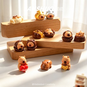 Figuras de Capibara en Miniatura, Resina Plástica 3D, Set de Joyería DIY, Decoración de Escritorio, Herramientas y Suministros de Manualidades - Product Image 4
