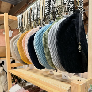 <span class=keywords><strong>Marsupio</strong></span> in velluto a coste con Logo personalizzato moda Vintage da <span class=keywords><strong>donna</strong></span> leggero a <span class=keywords><strong>tracolla</strong></span> con cerniera in velluto a coste per Casual all'aperto - Product Image 2