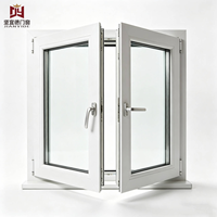 Ventana de PVC de Estilo Europeo, Abatible hacia Adentro, Doble Acristalamiento, Eficiente Energéticamente, Insonorizada, para Viviendas y Villas