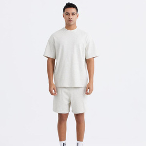 <b>Custom</b> <b>Design</b> Men's Casual Knitted Blank <b>Compressed</b> Oversized Rib Crewneck Heavyweight Cotton T-<b>shirt</b> - Product Image 2