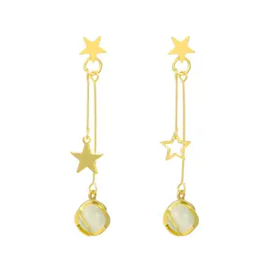 ZooYing Wholesale Bead Shaped Fresh Water Cultured Genuine Gold Plated Animal Freshwater S925 Silver Pearl Stud Earring