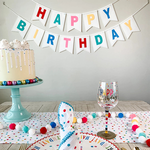 Decorazione per Feste <span class=keywords><strong>di</strong></span> Compleanno, Ghirlanda <span class=keywords><strong>di</strong></span> Lettere Arcobaleno, Striscione Colorato 'Buon Compleanno' in Carta - Product Image 5