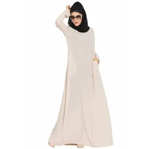 Best Selling Long-Sleeved Kimono Sleeve Abaya Indian Muslim Maxi Hijab Burqa Abaya Casual Fabric Plain Dress