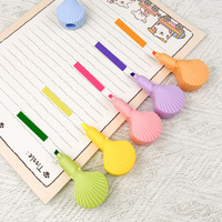 Surligneurs créatifs en forme de coquille, vente en gros, stylos marqueurs pour étudiants et enfants, style mignon
