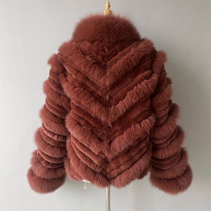 Cappotti <span class=keywords><strong>in</strong></span> Vera <span class=keywords><strong>Pelliccia</strong></span> di Volpe e Coniglio per Donna, Eleganti e Morbidi, Reversibili, Personalizzabili, Vendita all'Ingrosso - Product Image 4